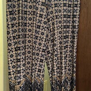 Roz & Ali Navy and Beige Patterned Trousers